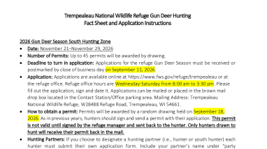 2026 Gun Hunt Fact Sheet and Application Instructions