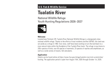 Tualatin River NWR Youth Hunt Brochure