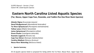 SLOPES Manual: Eastern NC Aquatic Species