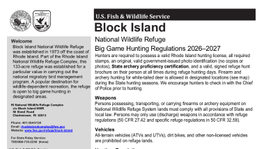 Block Island NWR Hunt Program Brochure 2026-27