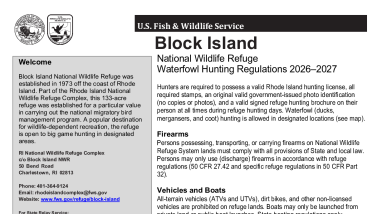 2026-2027 Block Island Waterfowl Hunt Brochure