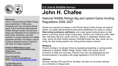 2026-27 John H. Chafee NWR Big Game Hunt Brochure