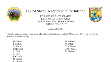 2026 Archery Deer Hunt Draw Results