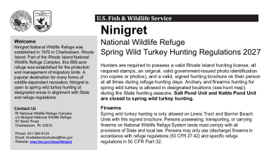 2027 Ninigret NWR Spring Turkey Hunt Brochure