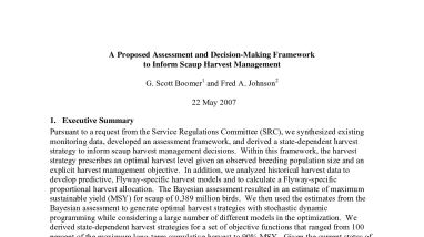 Adaptive Harvest Management Protocol for Scaup and Closure Constraint