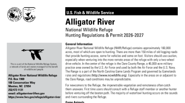 Alligator River National Wildlife Refuge Hunting Regulations & Permit
