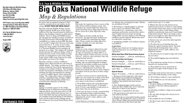 Big Oaks NWR Hunting and Fishing Brochure