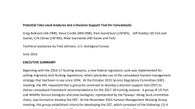 Canvasback Decision Support Tool