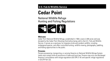 Cedar Point National Wildlife Refuge Hunting Brochure