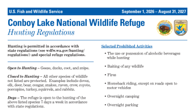 Conboy Lake National Wildlife Refuge Hunting Regulations