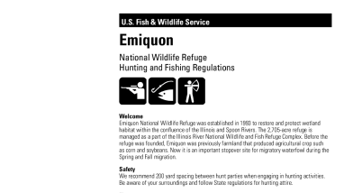 Emiquon National Wildlife Refuge Hunting and Fishing Brochure