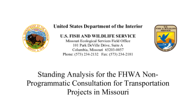 Standing Analysis for the FHWA Non-programmatic Consultation Determination Key for Transportation Projects in Missouri