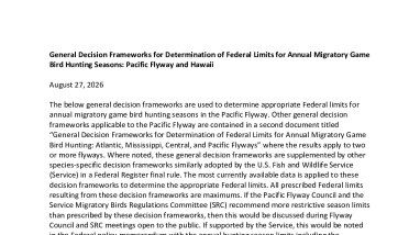 General decision frameworks for the Pacific Flyway