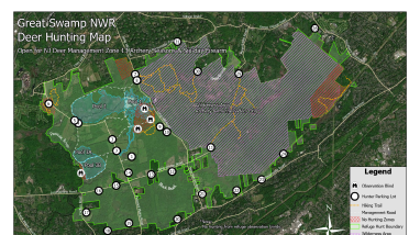 Great Swamp National Wildlife Refuge Deer Hunting Tract Overhead Aerial Map Updated August 2026