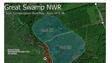 Great Swamp NWR September Canada Goose Hunt Tract 3A & 3B Map