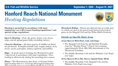 Hanford Reach National Monument Hunting Regulations