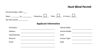 CVNWR Hunt Blind SUP Application 2026-27