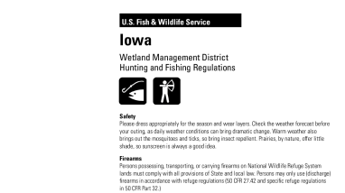 Iowa Wetland Management District Hunting and Fishing Brochure