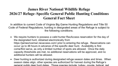 2026/27 Refuge–Specific General Public Hunting Conditions General Fact Sheet
