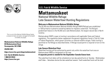 Mattamuskeet Virtual Waterfowl Hunt 2026