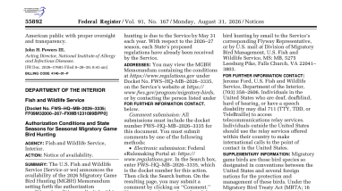 Notice of Availability of the MGBH Memorandum
