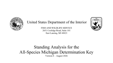 Michigan Endangered Species Determination Key Standing Analysis