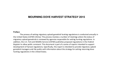 National Mourning Dove Harvest Strategy
