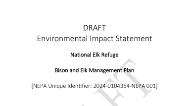 DRAFT Environmental Impact Statement National Elk Refuge Bison and Elk Management Plan
