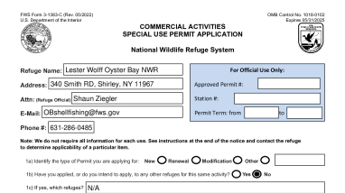 Commercial Shellfishing Permit Application