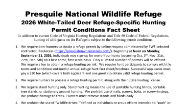 Presquile NWR Hunt Fact Sheet 2026