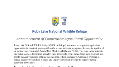 Announcement of Cooperative Agricultural Opportunity