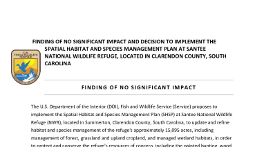Santee National Wildlife Refuge Spatial Habitat Management Plan FONSI