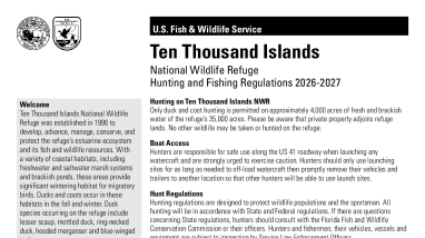 Ten Thousand Islands Waterfowl Hunting Brochure 2026-2027