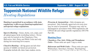 Toppenish National Wildlife Refuge Hunting Regulations (Large Print)