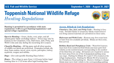 Toppenish National Wildlife Refuge Hunting Regulations