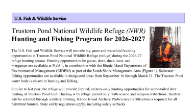 Trustom Pond NWR Hunting Fact Sheet 2026-27