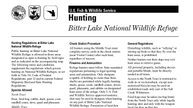 BLNWR 2026-2027 Hunting Regulations, Bag Limits, and Map