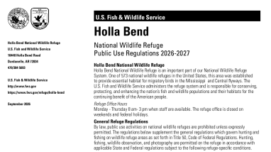 Holla Bend National Wildlife Refuge Public Use Regulations
