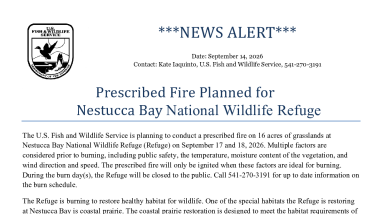 Prescribed Fire Nestucca Bay 2026