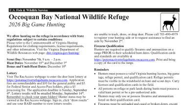 Occoquan Bay Hunting Fact Sheet and Map 2026