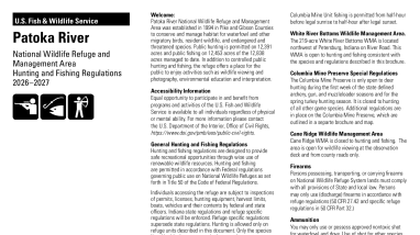 Patoka River National Wildlife Refuge and Management Area Hunting and Fishing Regulations