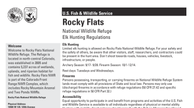 RFNWR Hunting Information Sheet