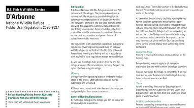 D’Arbonne National Wildlife Refuge Public Use Regulations 2026-2027