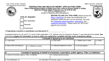 3-200-16- Application for Take of Depredating Eagles & Eagles that Pose a Risk to Human Health or Safety