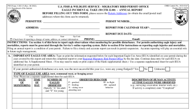 3-202-15 Eagle Incidental Take Annual Report
