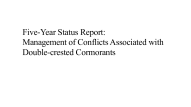 Five-Year Status Report: Management of Conflicts Associated with Double-crested Cormorants