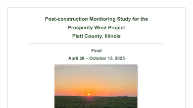 Post-construction Monitoring Study for the Prosperity Wind Project, 2025