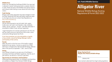 Alligator River National Wildlife Refuge Hunting Regulations & Permit