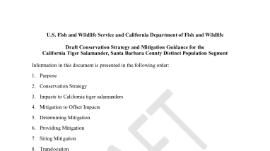 Conservation Strategy and Mitigation Guidance for the Santa Barbara County DPS of the California Tiger Salamander