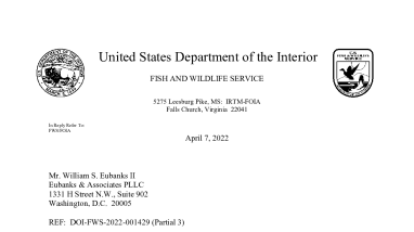 DOI-FWS-2022-001427 3rd Interim Letter